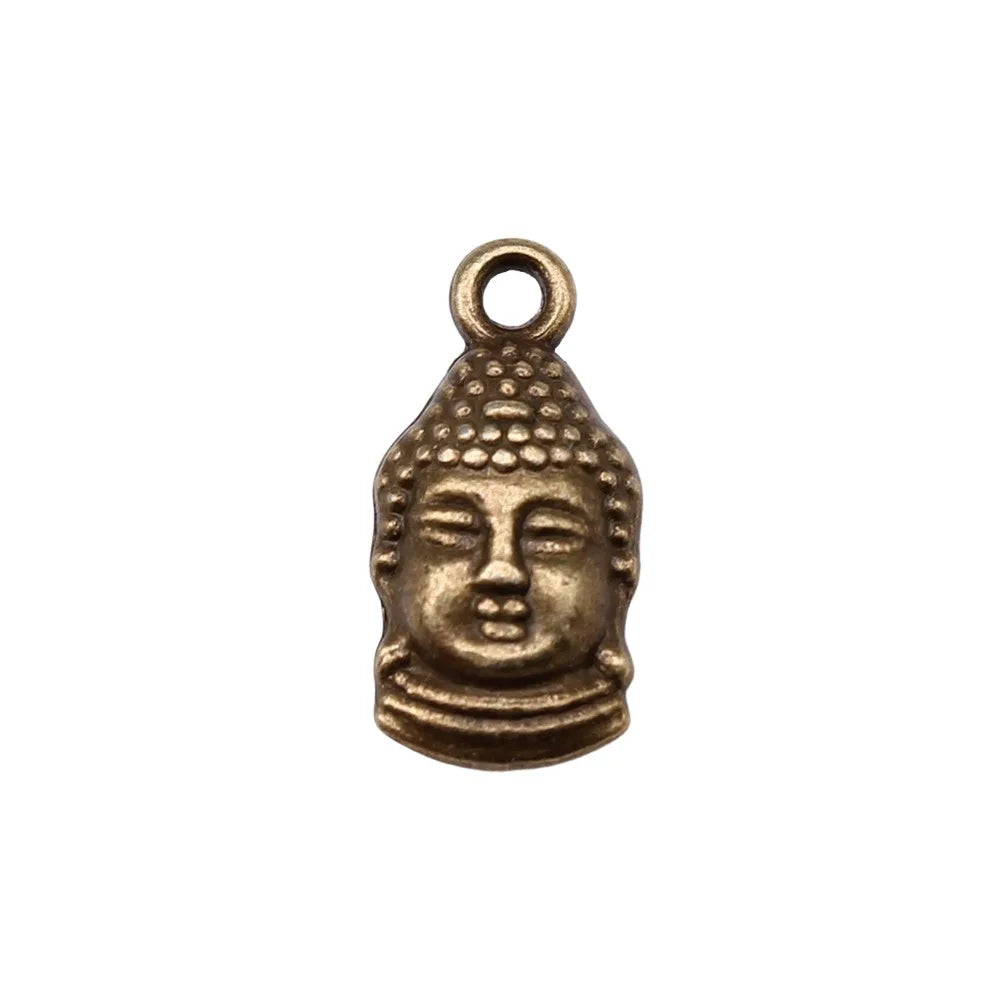 16x8mm 1.5g Multicolor Zinc Alloy Buddha Head Charm Pendant for DIY Jewelry Making and Accessories
