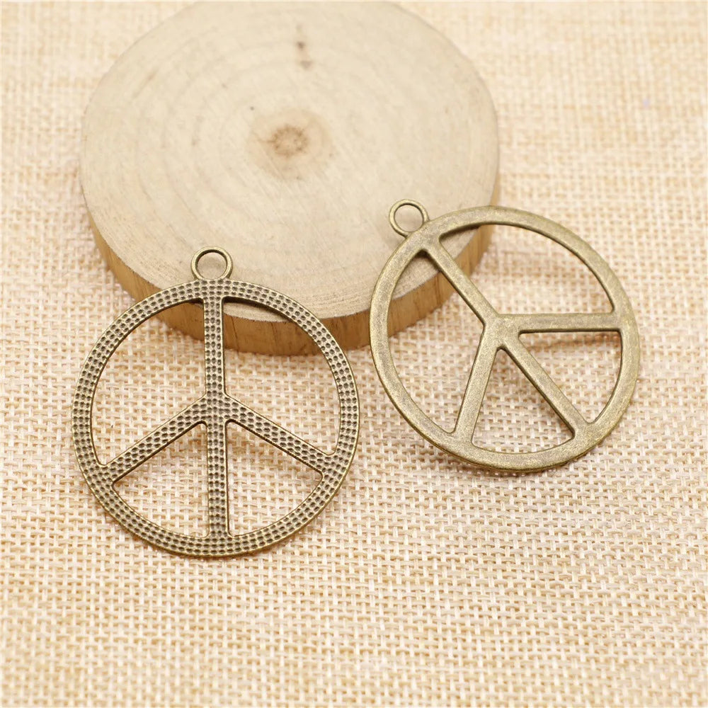 42mm 5.3g Multicolor Zinc Alloy Peace Symbol Charm Pendant for DIY Necklace Bracelet Jewelry