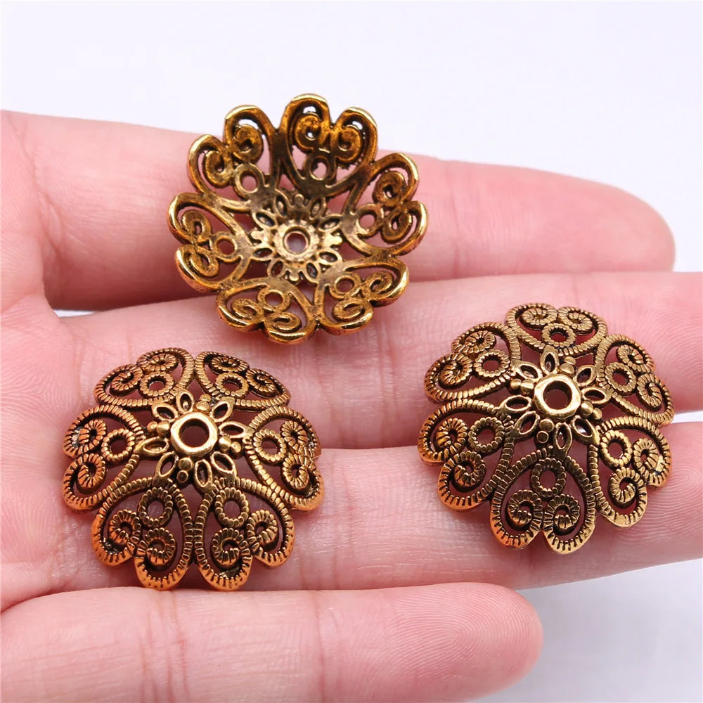 29x29x9mm 5.5g Multicolor Zinc Alloy Large Flower Bead Cap Jewelry Findings for DIY Pendant Making