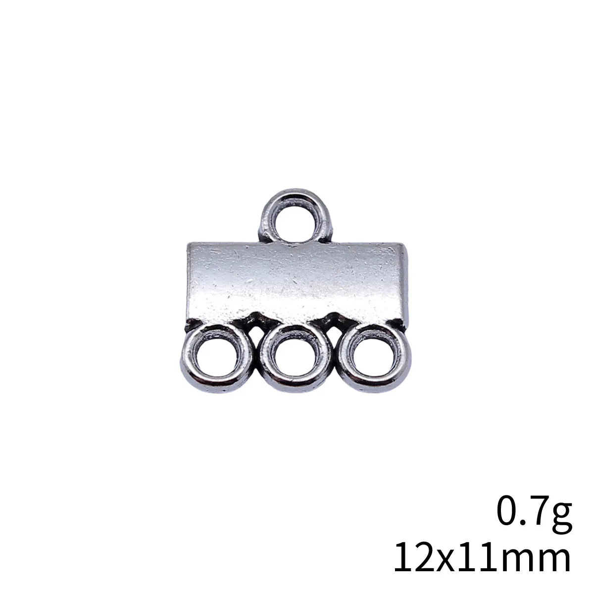 12x11mm 0.7g Antique Silver Zinc Alloy Three Hole Earring Connector Charm for DIY Jewelry Making