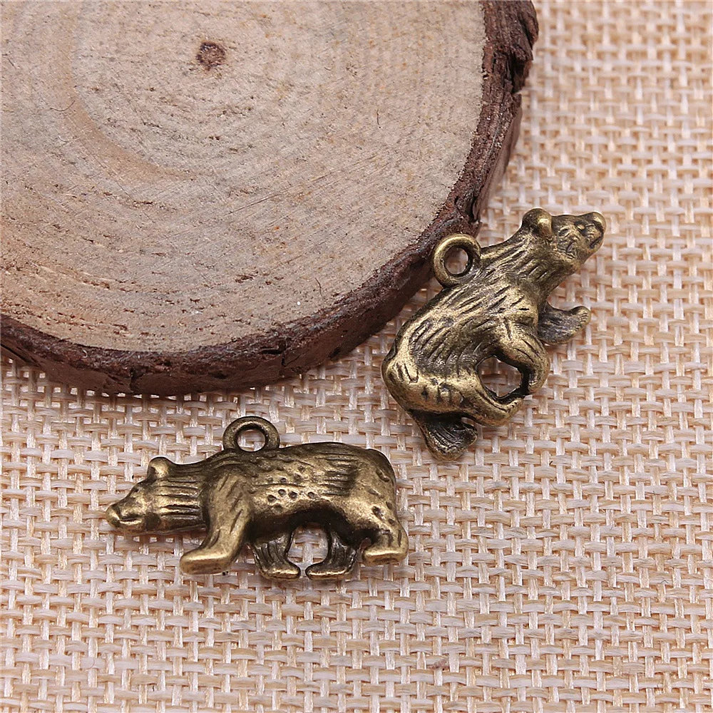 24x15mm 3.5g Multicolor Zinc Alloy Bear Dog Charm Pendant for DIY Necklace Bracelet Jewelry Making Findings