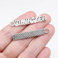 41x7mm 2.6g Antique Silver Zinc Alloy VOLUNTEER Word Tag Charm Pendant for DIY Jewelry Making