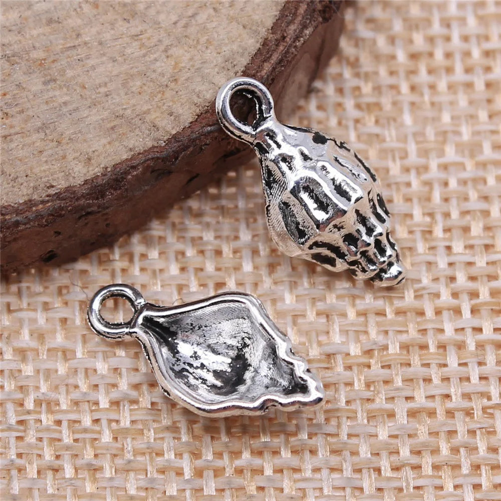 19x9mm 1g Multicolor Zinc Alloy Conch Shell Charm Pendant for DIY Ocean Theme Jewelry Making