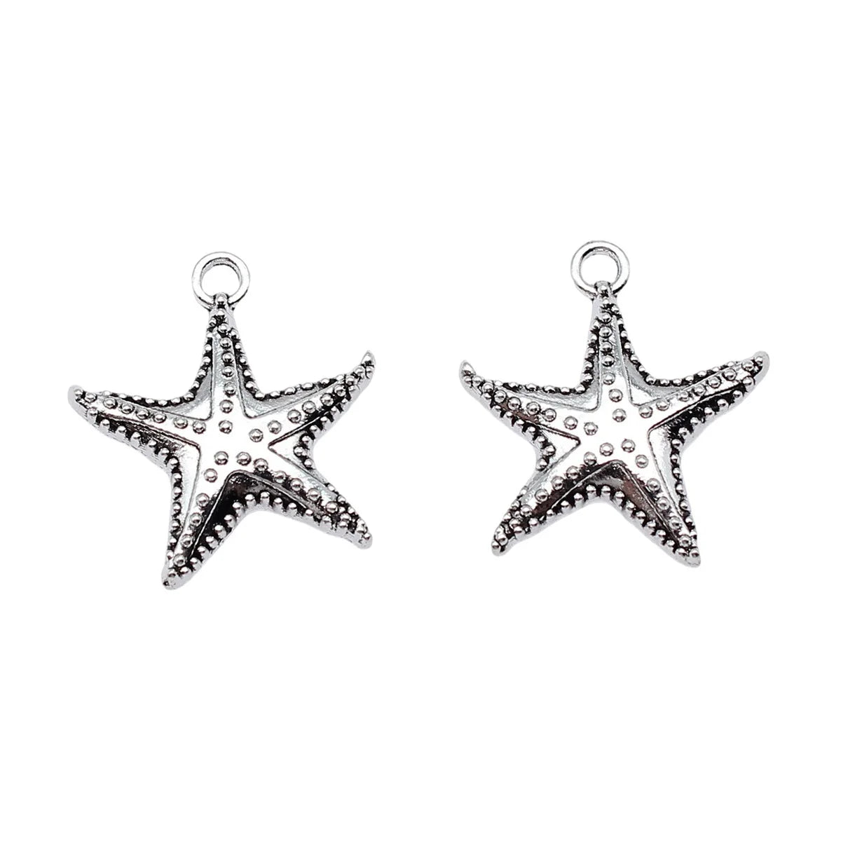 24x21mm 3.2g Multicolor Zinc Alloy Starfish Charm Pendant for DIY Ocean Theme Jewelry Making