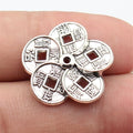 22x22x4mm 3g Antique Silver Zinc Alloy Five Emperors Coin Charm Pendant for DIY Jewelry Making