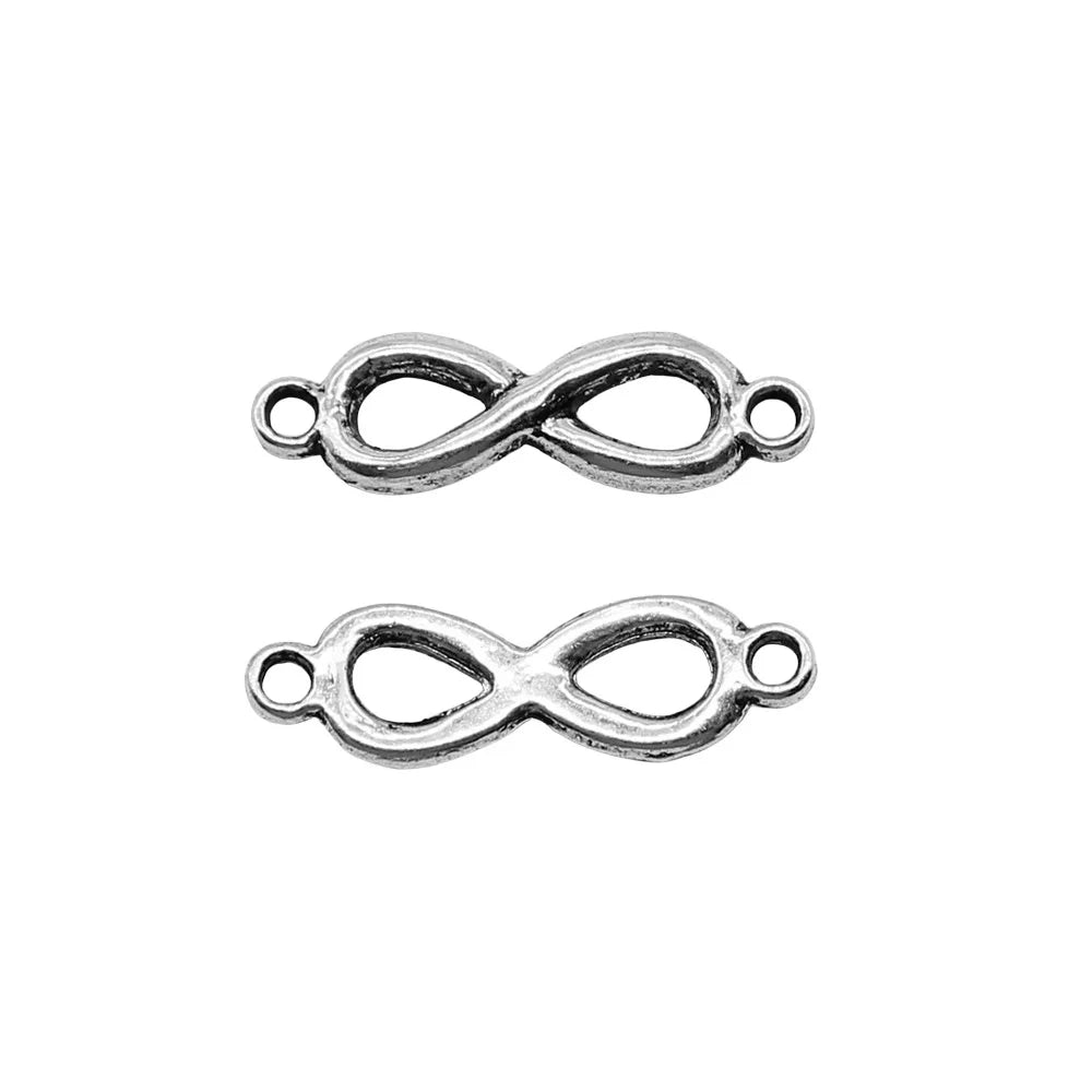 6x21mm 0.7g Antique Silver Zinc Alloy Infinity Symbol Connector Charm for DIY Jewelry Making