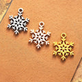 21x16MM Zinc Alloy Snowflake Double Sided Charm Pendant for DIY Necklace Bracelet Jewelry Making
