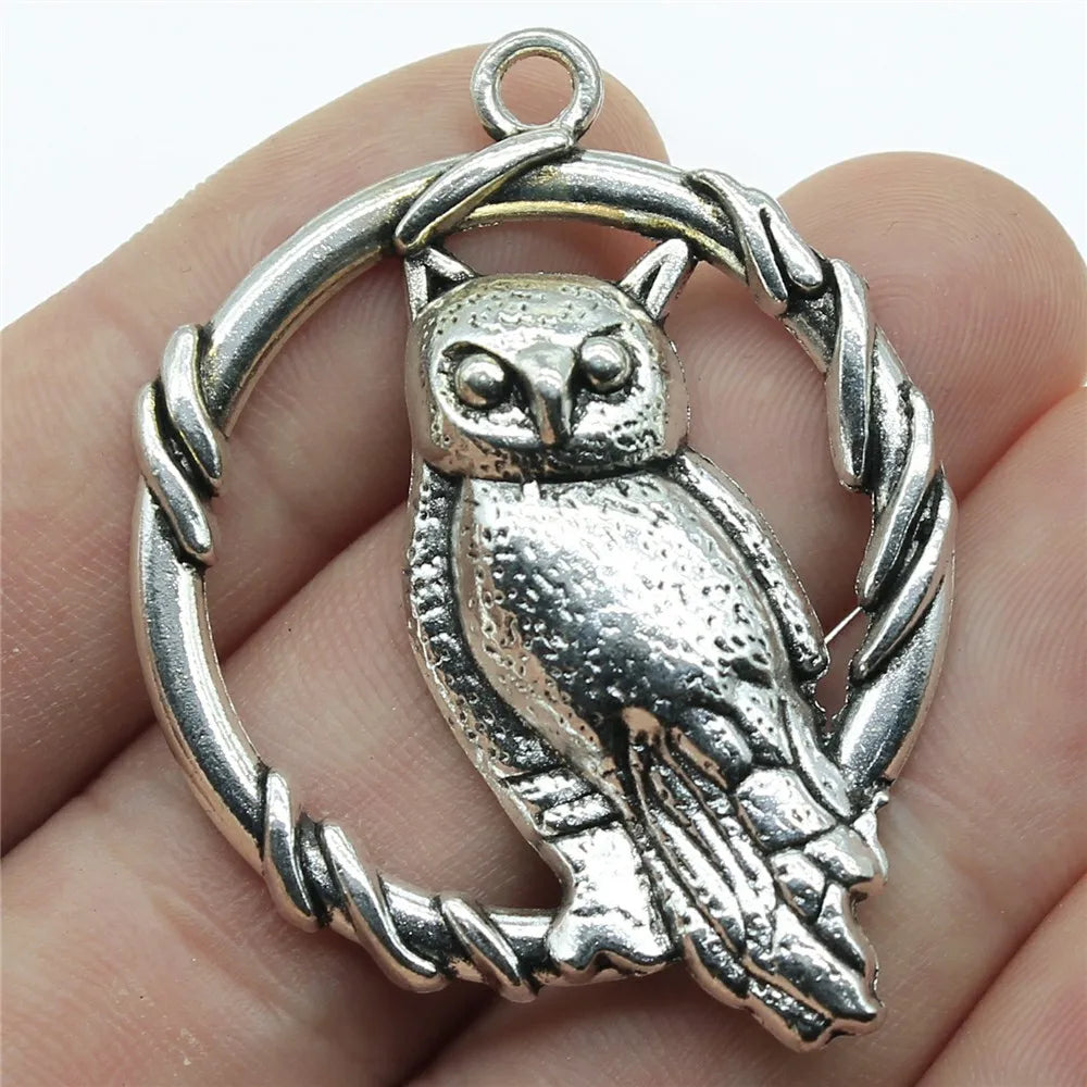 46x37mm 8.6g Multicolor Zinc Alloy Owl Cat Charm Pendant for Necklace Bracelet Jewelry Making