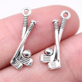 23x8mm 0.7g Antique Silver Zinc Alloy Golf Ball Charm Pendant for DIY Sports Jewelry Making