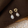 Baroque Irregular Freshwater Pearl Stud Earrings 14K Gold Plated Handmade Jewelry