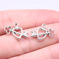 19x12mm 0.9g Multicolor Zinc Alloy Key Heart Charm Pendant for DIY Necklace Bracelet Making
