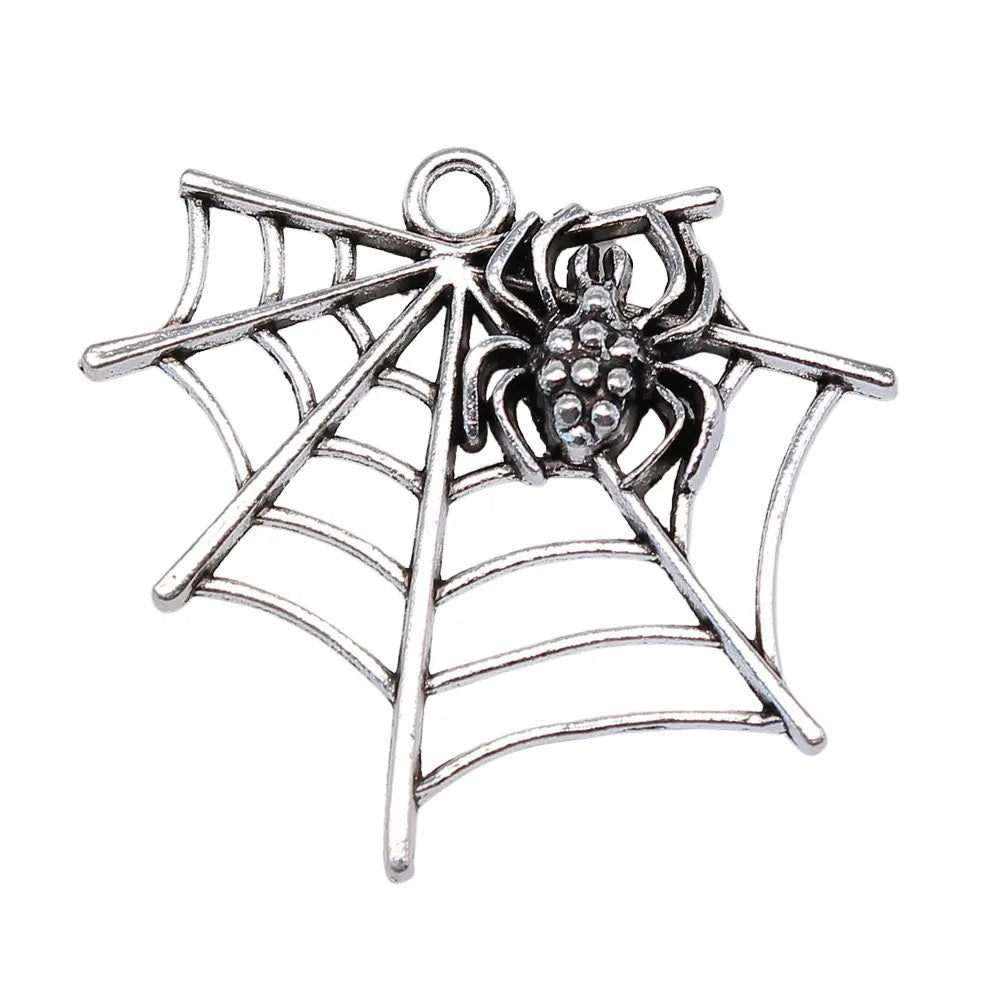 47x42mm 7.9g Multicolor Zinc Alloy Spider Web charm pendant for necklace bracelet DIY jewelry making