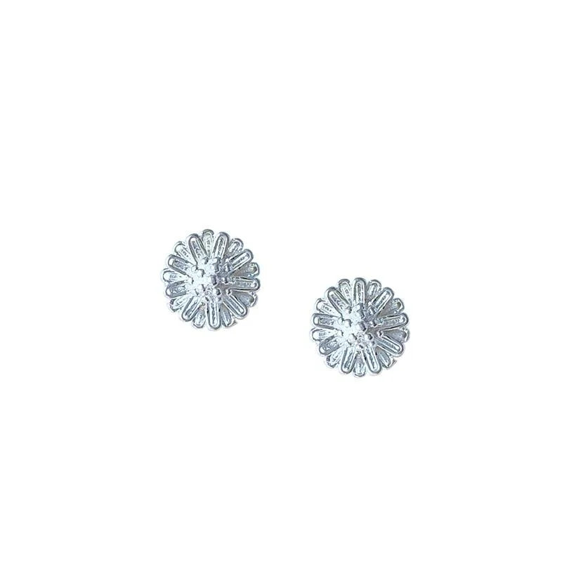Silver Plated Copper Mini Geometric Stud Earrings Simple Versatile Round Triangle Oval Designs