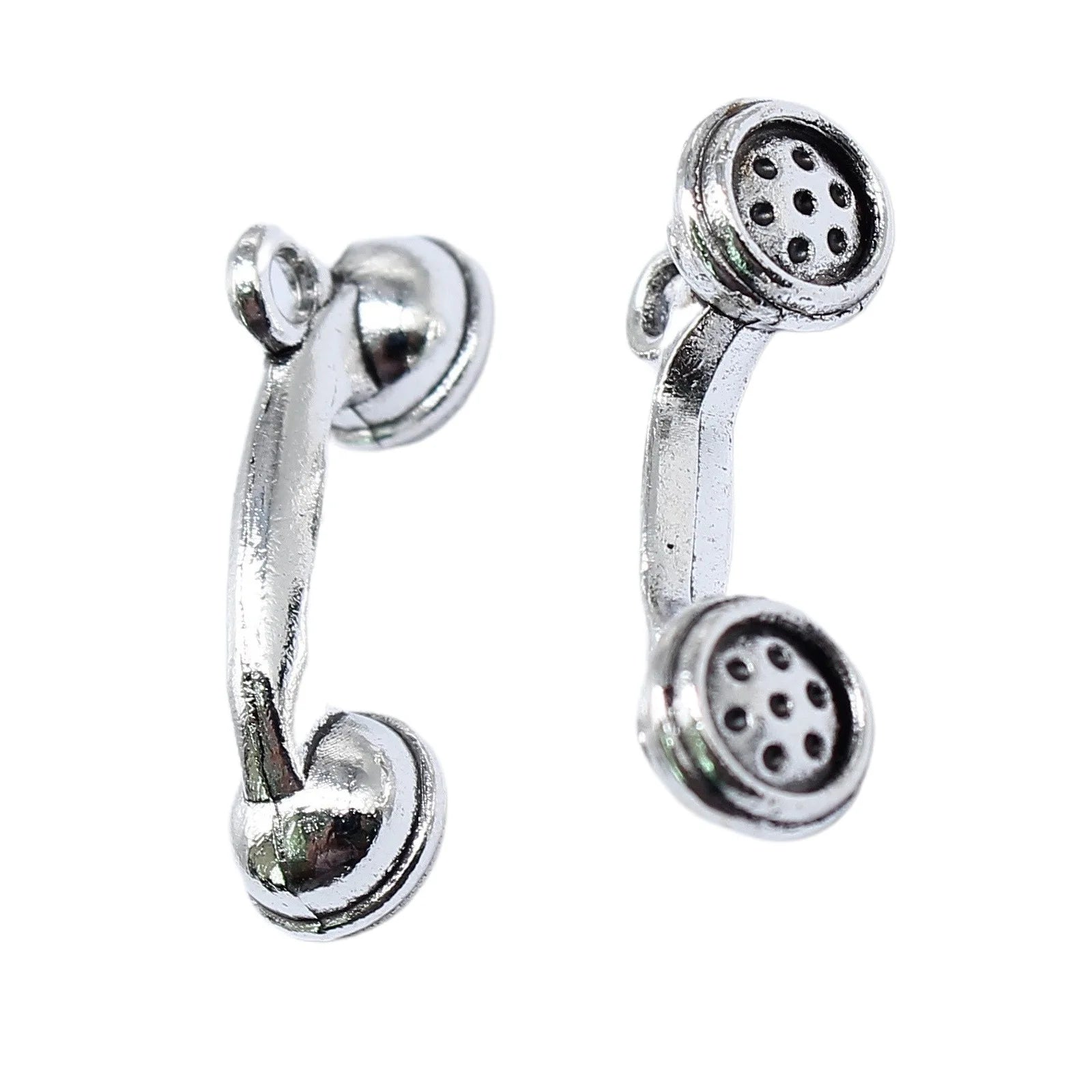 24x7mm 2.3g Antique Silver Zinc Alloy Vintage Telephone Charm Pendant for DIY Jewelry Making