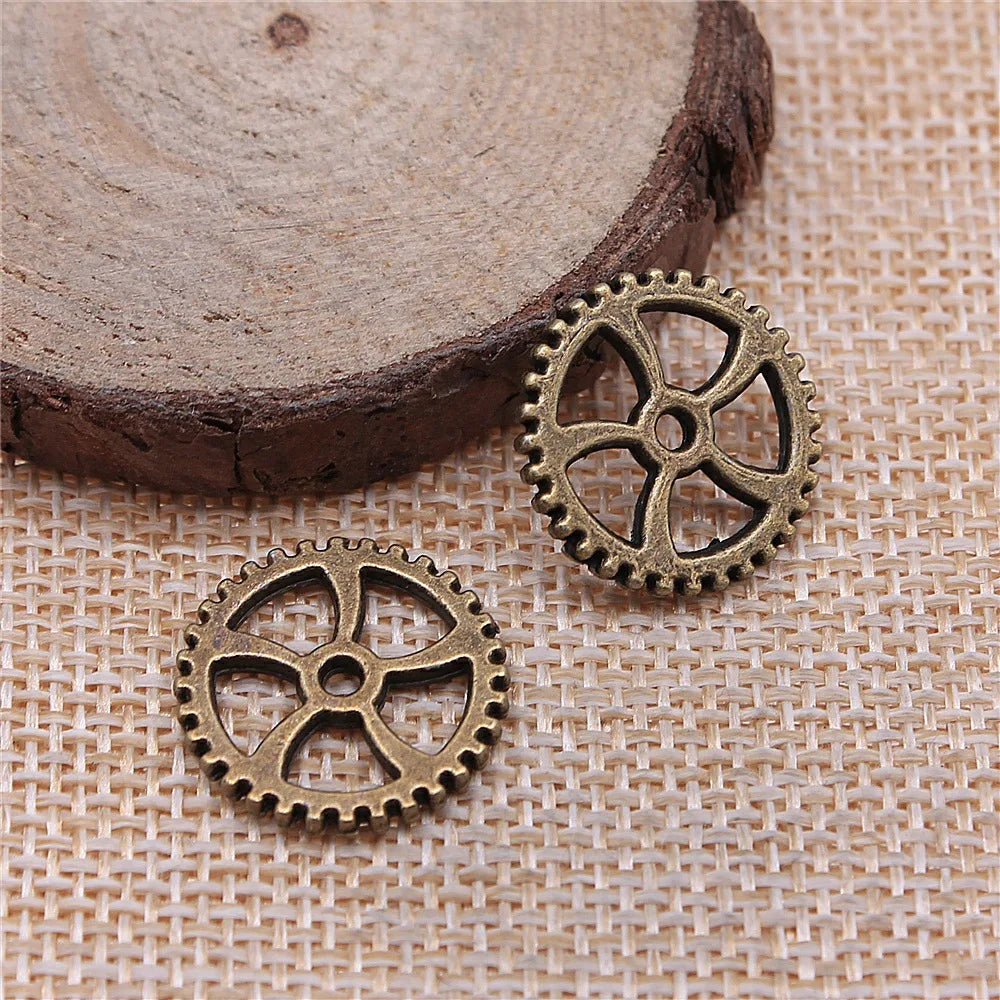 19x19mm 1.7g Multicolor Zinc Alloy Gear Charm Pendant for Steampunk DIY Necklace Bracelet Making