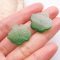 Glass Clear Gradient Lotus Flower and Leaf Bead Earring Charms for Jewelry Making