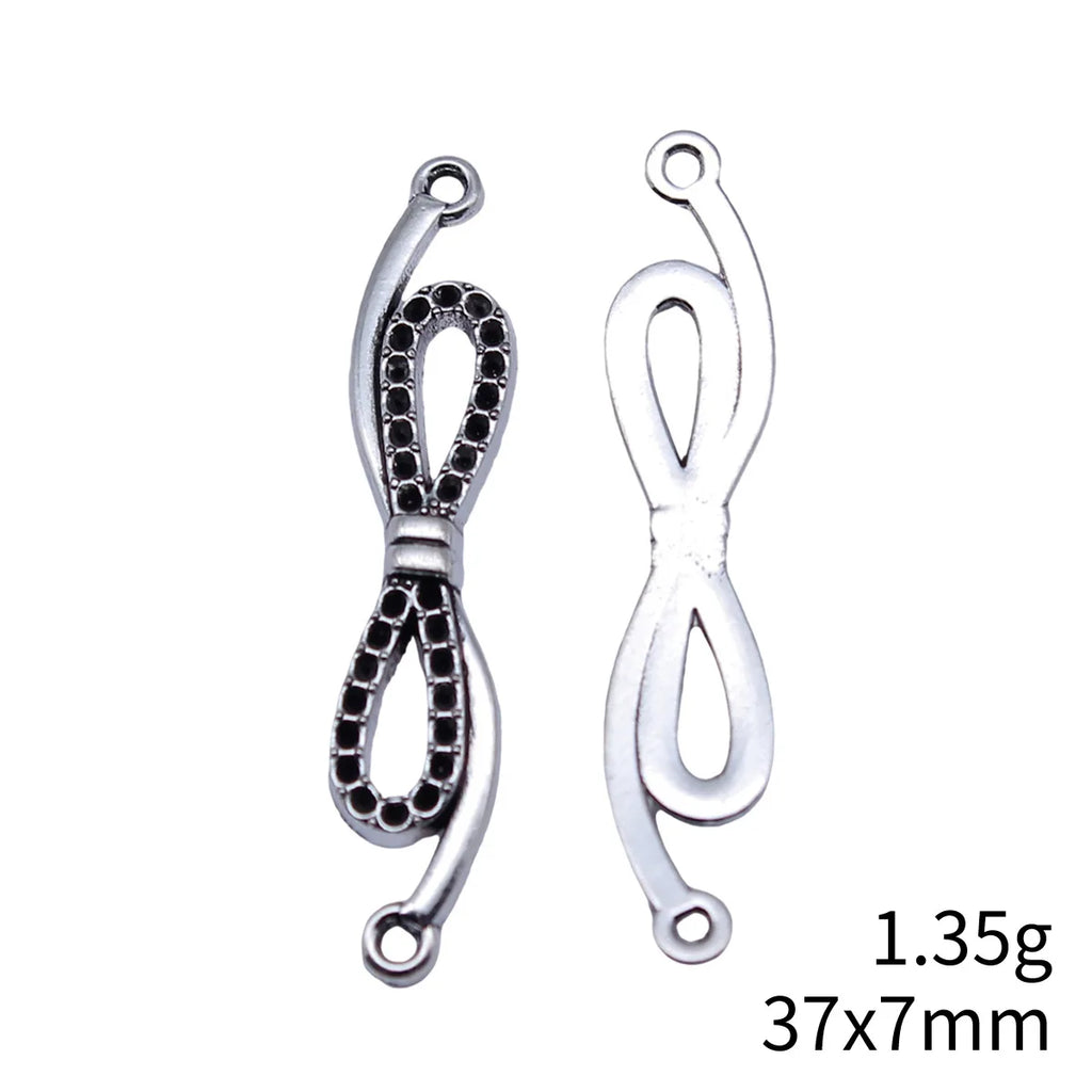 37x7mm 1.35g Antique Silver Zinc Alloy Infinity Symbol Connector Charm for DIY Bracelet Jewelry Making