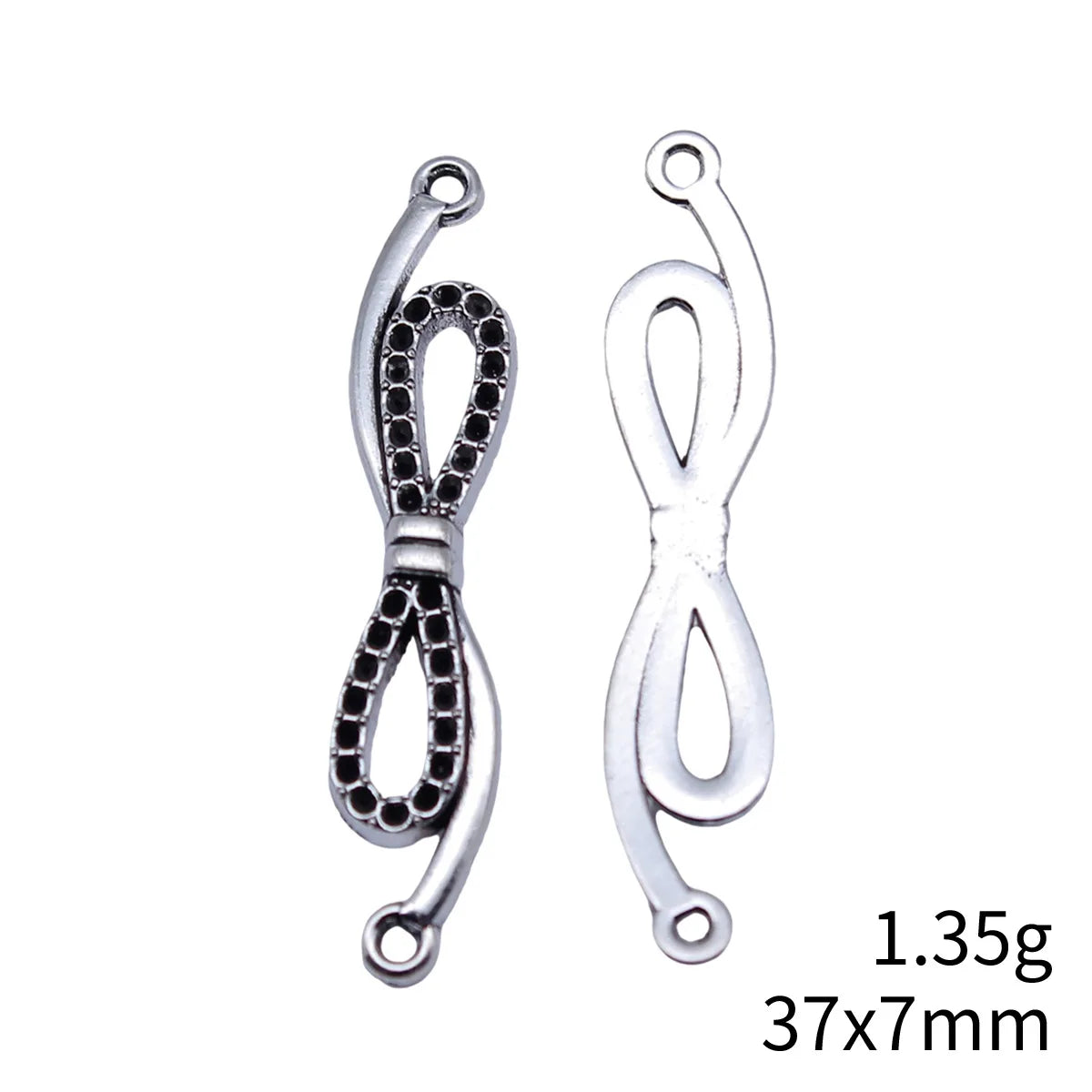 37x7mm 1.35g Antique Silver Zinc Alloy Infinity Symbol Connector Charm for DIY Bracelet Jewelry Making