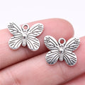 17x14mm 1.28g Antique Silver Zinc Alloy Butterfly Charm Pendant for DIY Necklace Bracelet Jewelry Making