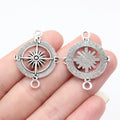 33x24mm 2.5g Multicolor Zinc Alloy Compass Connector Charm for DIY Necklace Bracelet Jewelry