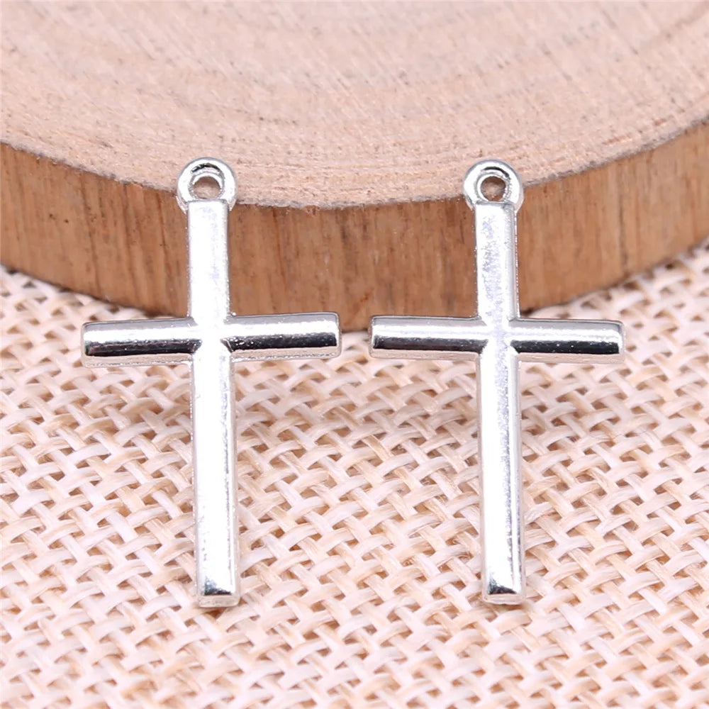 23x13mm 0.72g Multi Color Zinc Alloy Cross Charm Pendant for DIY Bracelet Necklace Handmade Jewelry