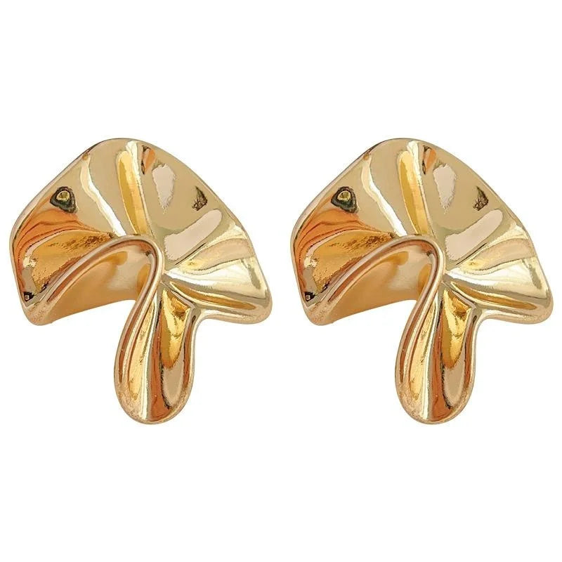 14K Gold Plated Copper Irregular Geometric Drop Earrings Luxury Fashion Jewelry for Women