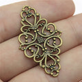 41x25mm 2.3g Multicolor Zinc Alloy Flower Filigree Connector Charm for DIY Necklace Bracelet Making