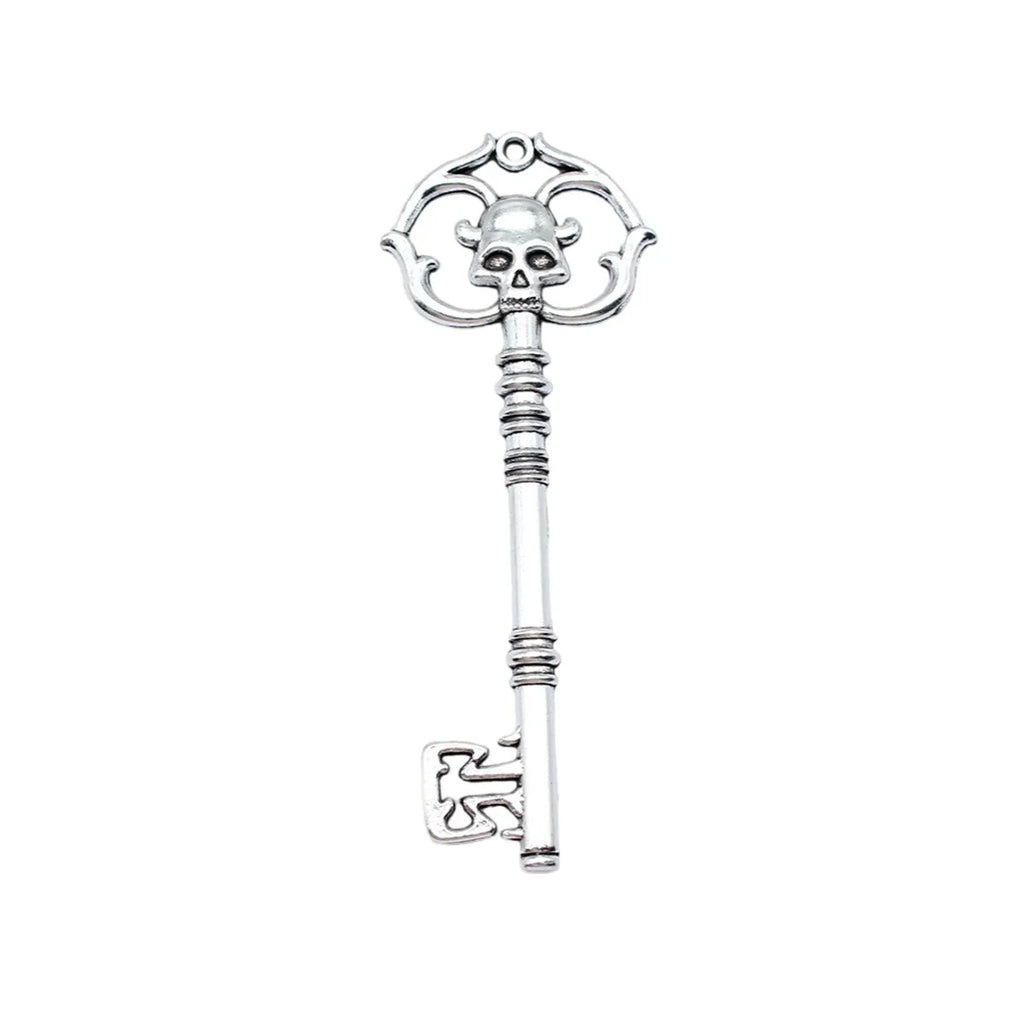 83x31mm 11.9g Multicolor Zinc Alloy Skull Key Charm Pendant for Gothic DIY Jewelry Making