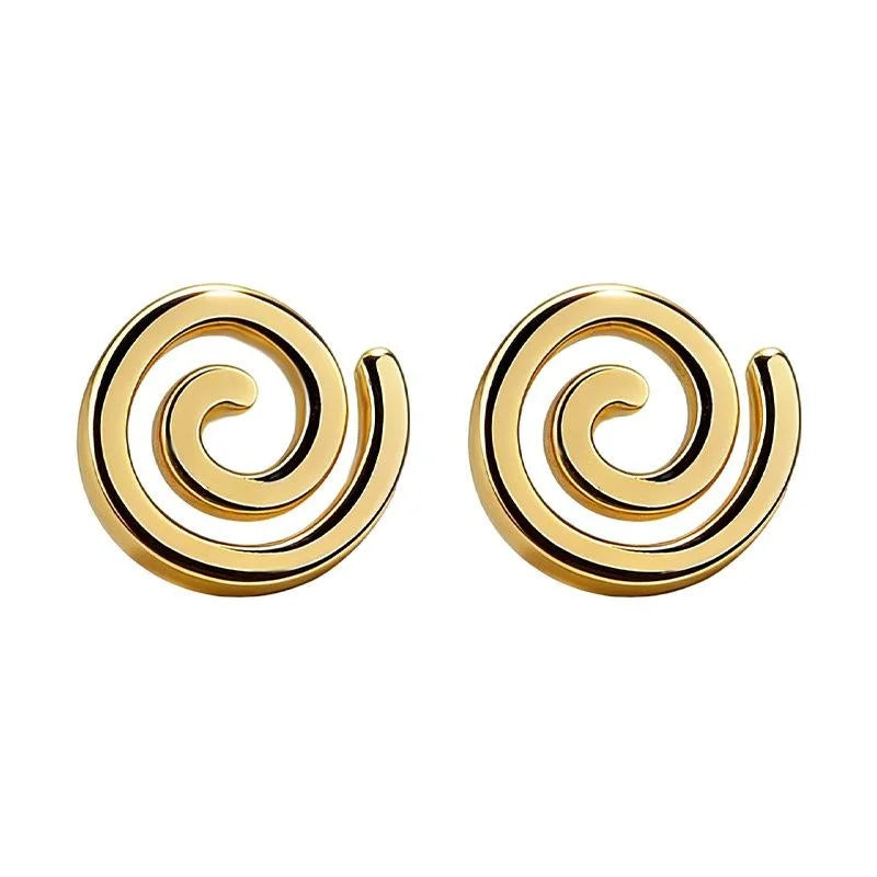 Mini Lollipop Symbol Stud Earrings Eco-Friendly Copper Geometric Circle Line Old Money Style