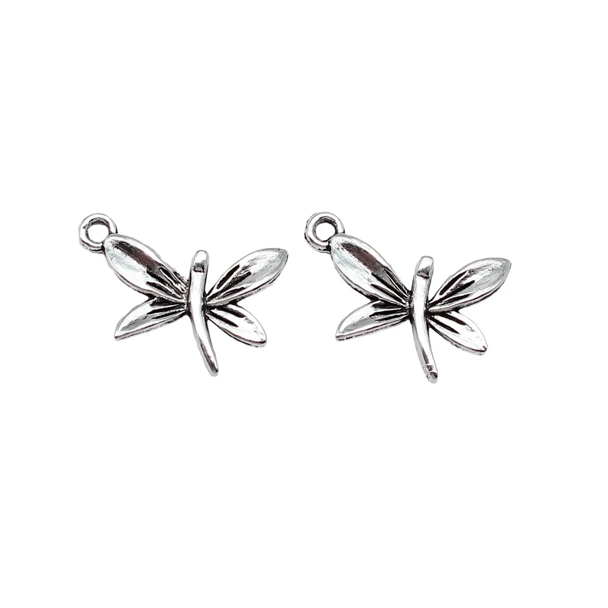 22x20mm 1.2g Antique Silver Zinc Alloy Dragonfly Charm Pendant for Necklace Bracelet Making