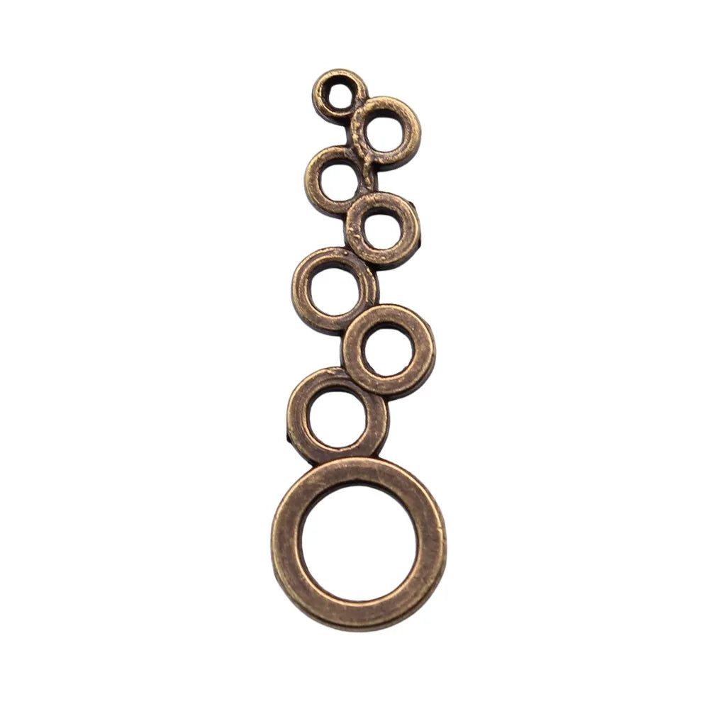 37x11mm 1.2g Multicolor Zinc Alloy Circle Connector Charm Pendant for DIY Bracelet Necklace Making