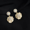 18K Gold Plated Copper No Piercing Clip On Drop Earrings, Premium Geometric Coil Commuter Jewelry