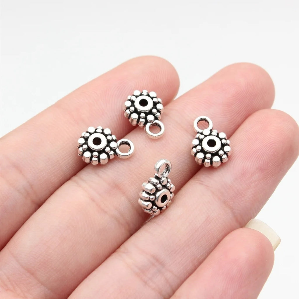 12x8.6x4.6mm 1g Antique Silver Zinc Alloy Three-Way Bail Pendant Connector for DIY Jewelry Making