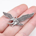 26x46mm 3.6g Antique Silver Zinc Alloy Eagle Charm Pendant for DIY Necklace Bracelet Making
