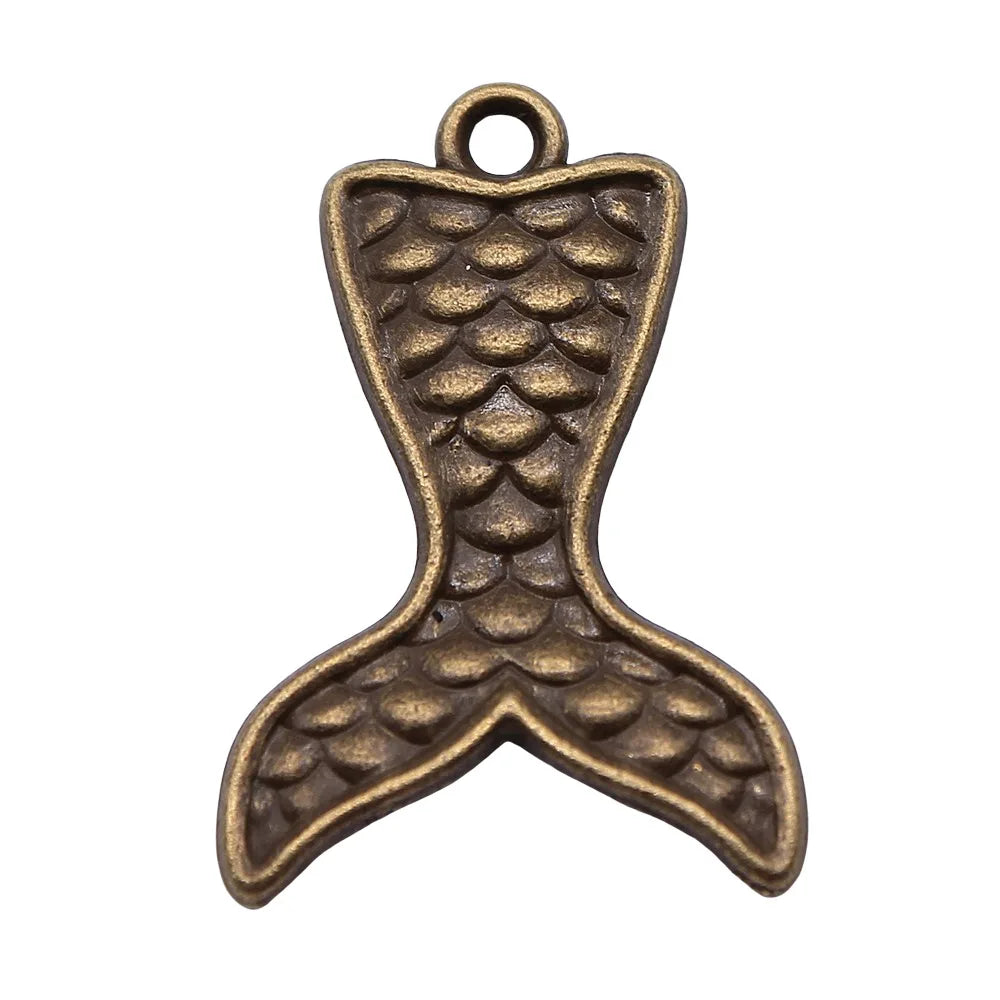 19x27mm 1.6g Multicolor Zinc Alloy Mermaid Tail Charm Pendant for DIY Necklace Bracelet Making