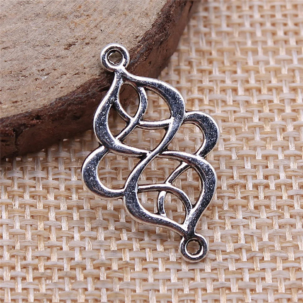 17x26mm 1g Antique Silver Zinc Alloy Chinese Knot Connector Charm for DIY Bracelet Necklace Making