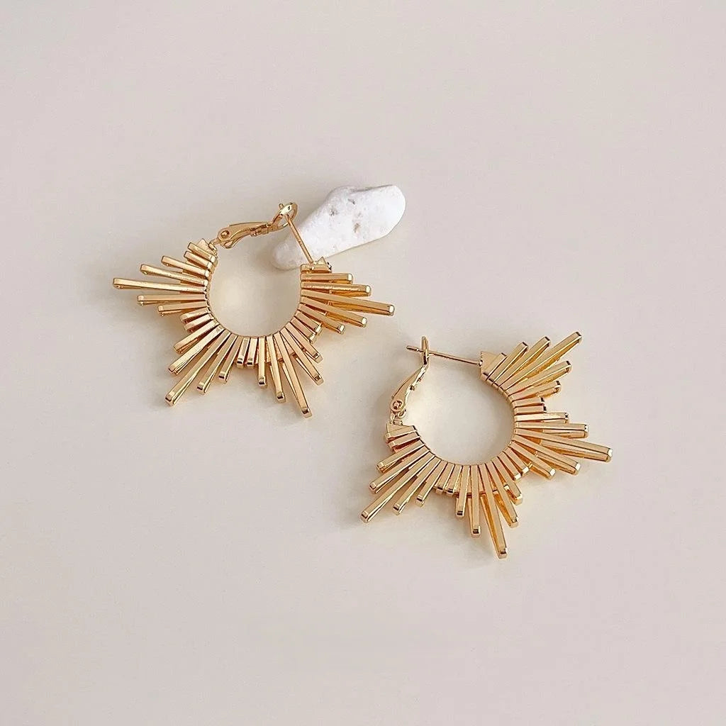 18K Gold Plated Copper Irregular Star Drop Earrings Designer Fashion Jewelry