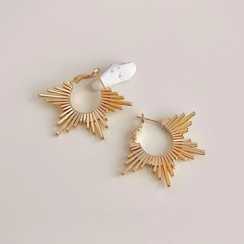 18K Gold Plated Copper Irregular Star Drop Earrings Designer Fashion Jewelry