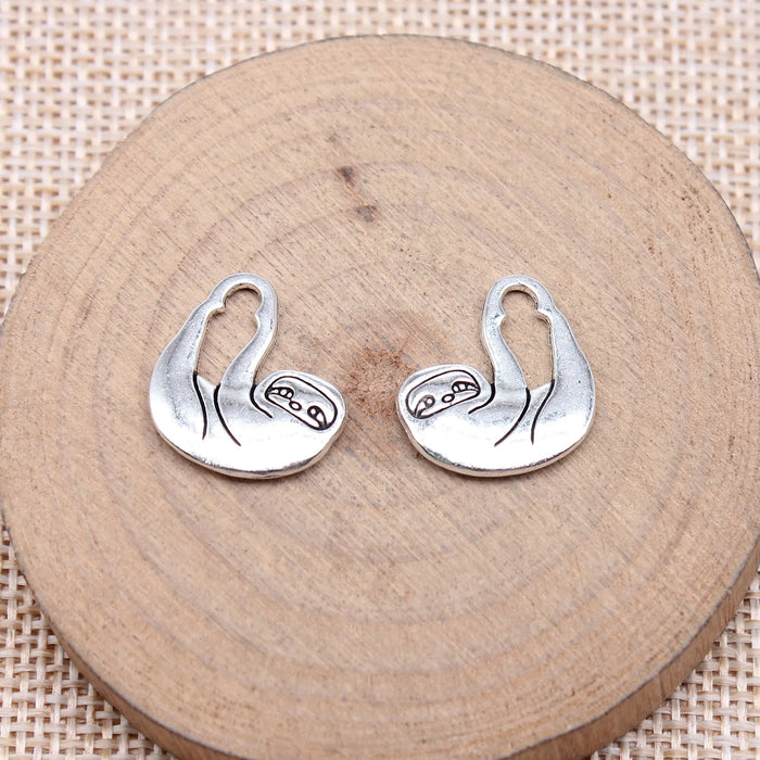 18x16mm 1.6g Antique Silver Zinc Alloy Sloth Charm Pendant for DIY Necklace Bracelet Jewelry Making