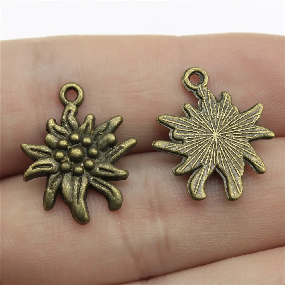 21x17mm 1.5g Multicolor Zinc Alloy Flower Charm Pendant for DIY Necklace Bracelet Jewelry Making