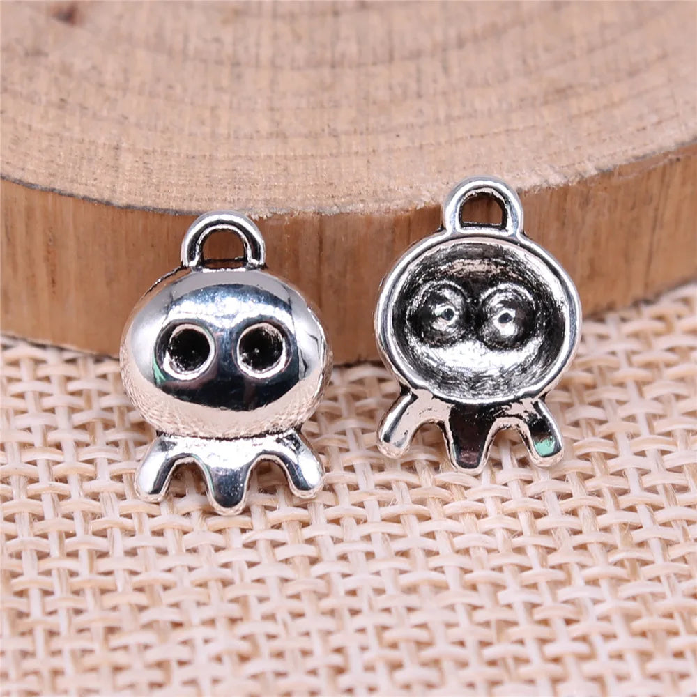 14x10mm 0.7g Antique Silver Zinc Alloy Halloween Ghost charm pendant for DIY necklace bracelet making