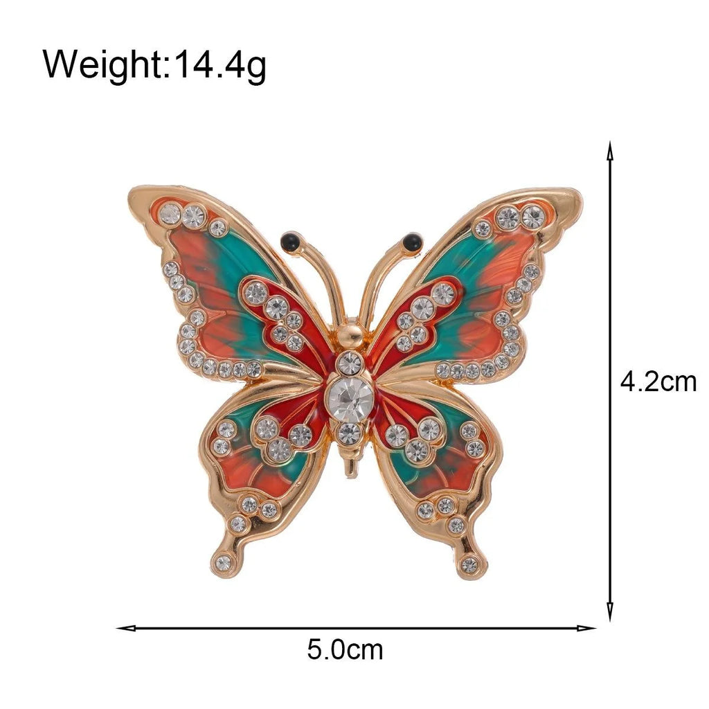 Luxury Enamel Butterfly Brooch With Rhin
