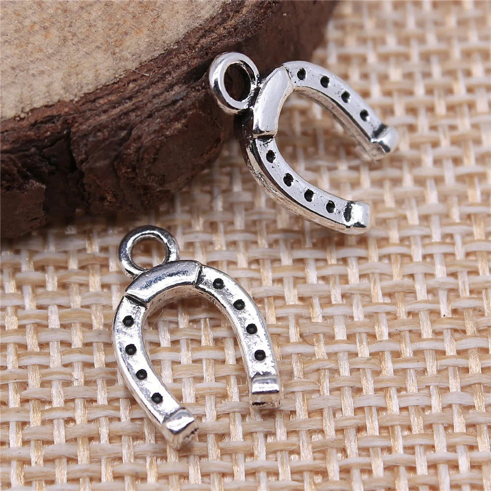 14x9mm 0.6g Multicolor Iron Horseshoe Charm Pendant for Bracelet Necklace DIY Jewelry Making