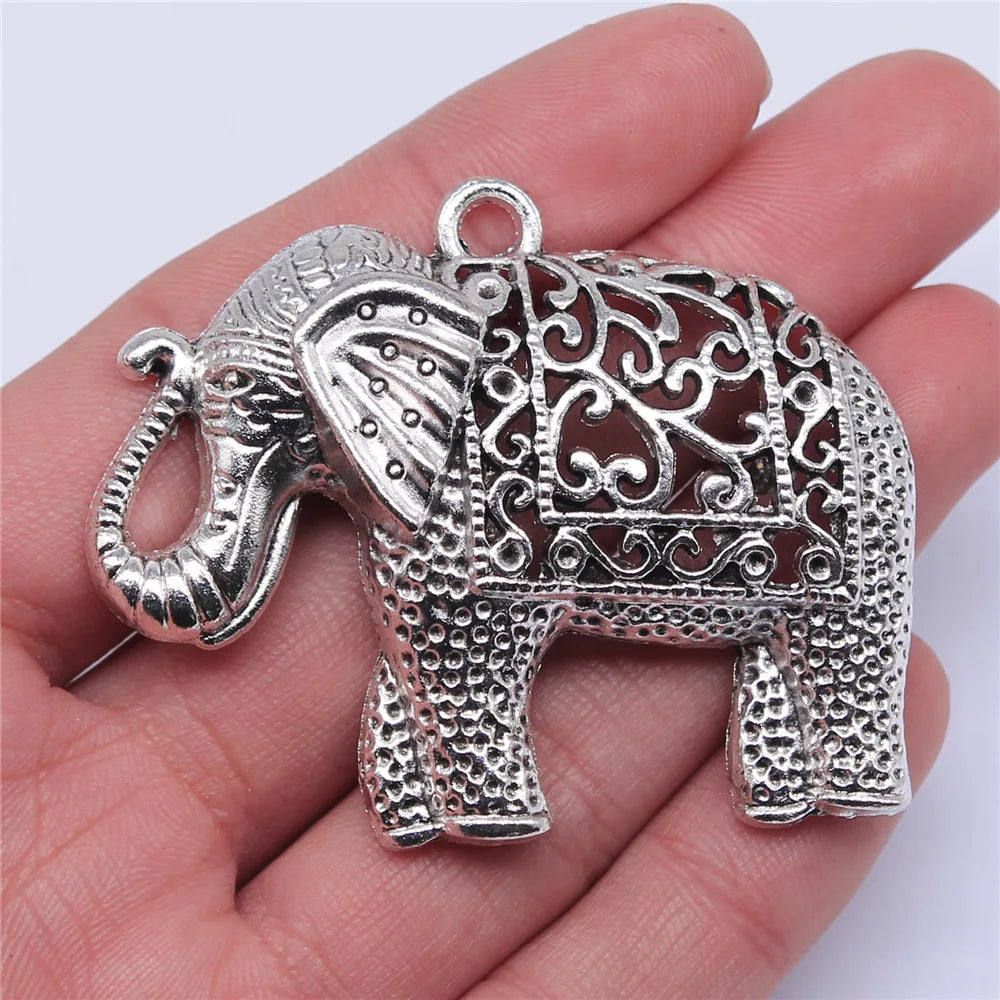 59x47mm 17.5g Multicolor Zinc Alloy Elephant Charm Pendant for DIY Necklace Bracelet Jewelry Making