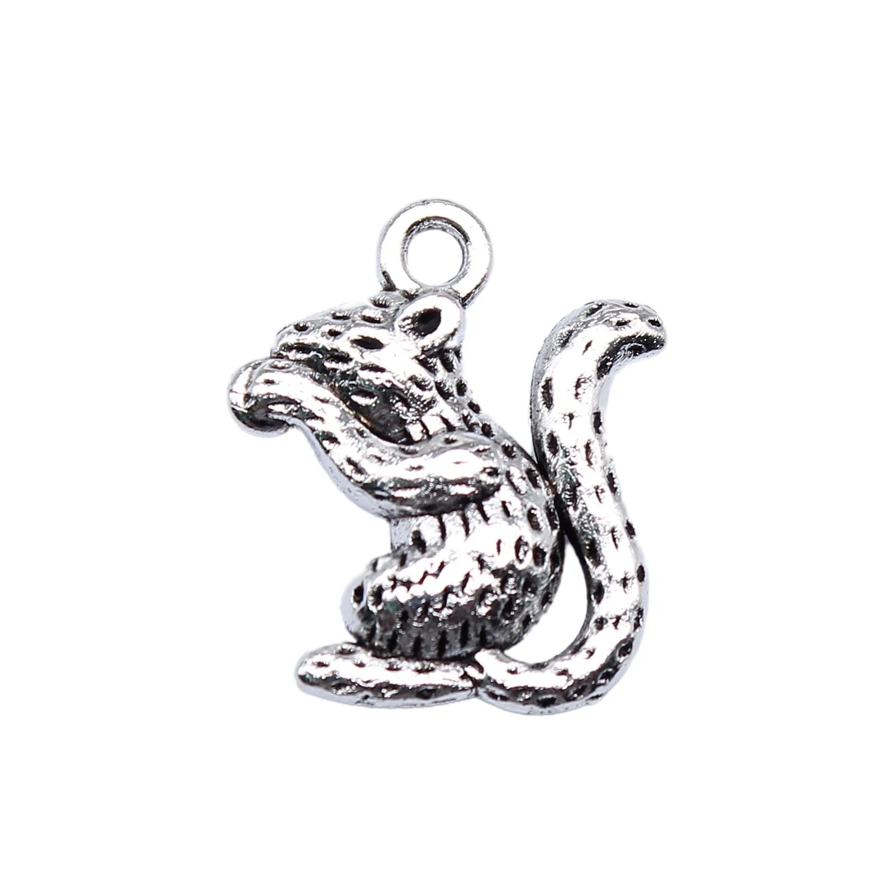18x15mm 1.8g Antique Silver Zinc Alloy Squirrel Charm Pendant for Necklace Bracelet DIY Jewelry