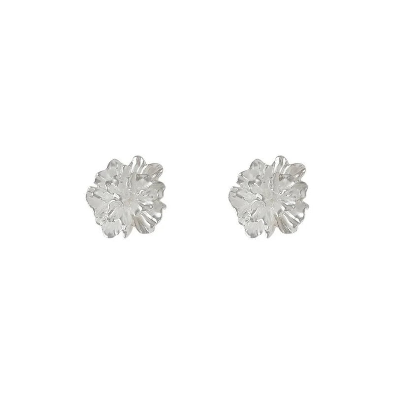 High Quality Resin 3D Flower Stud Earrings With Silver Plated Pins Forest Style Jewelry