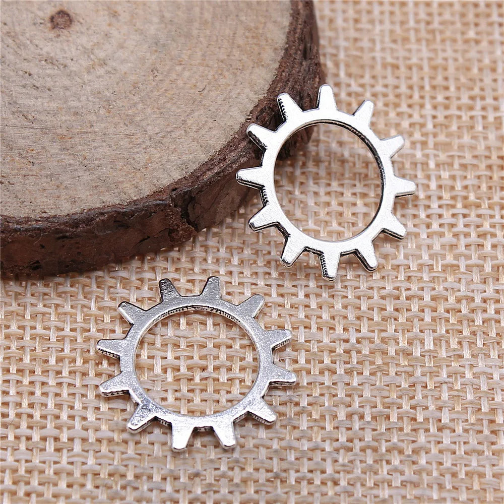 20mm 0.8g Multicolor Zinc Alloy Gear Charm Pendant for DIY Jewelry Making Accessories