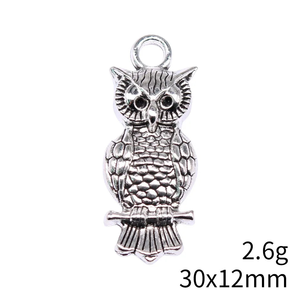30x12mm 2.6g Multicolor Zinc Alloy Owl Cat Charm Pendant for Necklace Bracelet Garment Accessory DIY