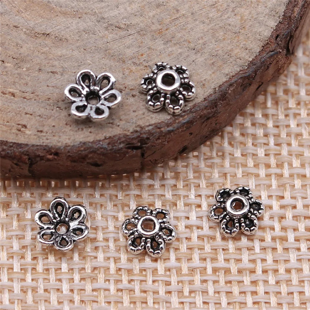 5x5mm 0.13g Multi Color Zinc Alloy Flower Bead Caps for DIY Handmade Bracelet Necklace Making