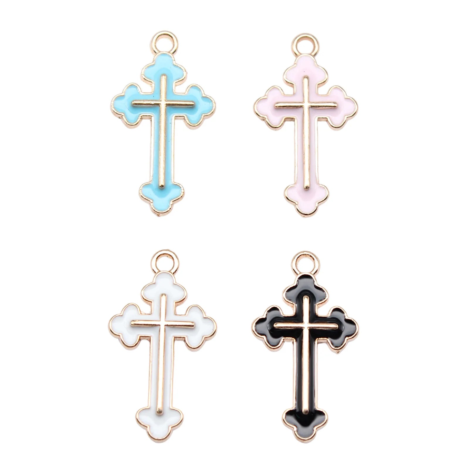 25x14mm 1g Multicolor Zinc Alloy Simple Cross Charm Pendant for DIY Necklace Earring Bracelet Jewelry
